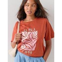 The Very Collection Curve La Isla Capri Graphic T-Shirt - Dark Orange