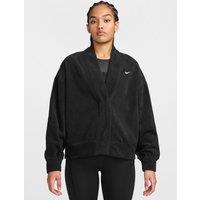 Nike Womens One Polar Open-Front Pockets Cardigan - Black