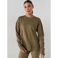 Sweaty Betty Womens Training After Class Longline Sweatshirt - Khaki
