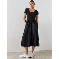 Sweaty Betty Womens Training Explorer Ribbed Short Sleeve Midi Dress - Black