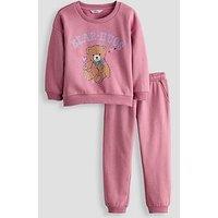 The Very Collection Girls Teddy Bear Sweat And Jogger Set (9 Months - 7 Years)