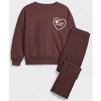 The Very Collection Girls Teddy Sweatshirt And Flare Legging Set (9 Months - 7 Years) - Brown