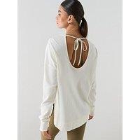 Sweaty Betty Womens Training After Class Open Back Tie Sweatshirt - White