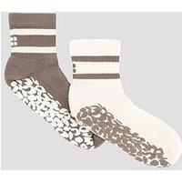 Sweaty Betty Womens Training Animal Print Mini Pilates Crew Gripper 2 Pack - Khaki
