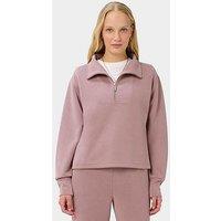Sweaty Betty Womens Training Sand Wash Half Zip Crop Sweatshirt - Duskberry Purple