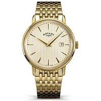 Rotary Men'S Gp Bracelet Cream Dial 50M