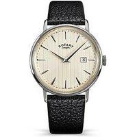 Rotary Men'S Ss Black Strap Cream Dial 50M