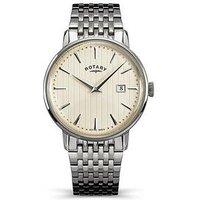 Rotary Men'S Ss Bracelet Cream Dial 50M