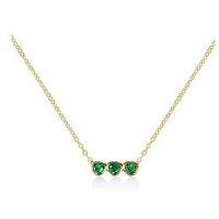 Radley Gold & Green Triple Heart Charm Necklace