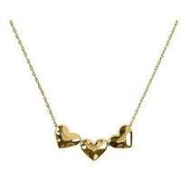 Radley 18Ct Gold Triple Hammered Heart Charm Necklace