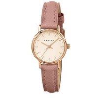 Radley Rose Gold Plated Case Carnation Pink Leather Strap Watch