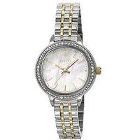 Radley Silver Plated Stone Set Case Mother Of Pearl Dial Stainless Steel Bracelet Watch