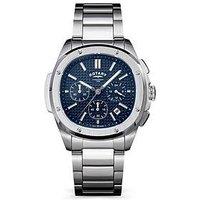 Rotary Men'S Ss Chronograph Blt Blue Dial 100M