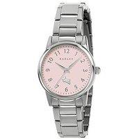 Radley Silver Plated Pink Satin Dial Stainless Steel Bracelet Watch
