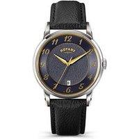 Rotary Men'S Ss Black Strap Navy Dial 50M