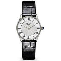 Rotary Ladies Ss Black Strap White Dial 50M