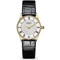 Rotary Ladies Gp Black Strap White Dial 50M