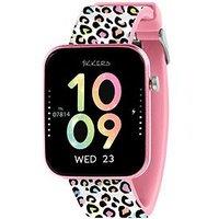 Tikkers Smart Series 13 Pink Leopard Print Silicone Strap Smart Watch