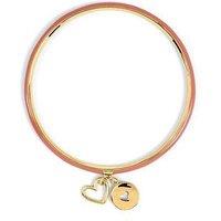 Radley Gold And Carnation Enamel Bangle With Hanging Charms