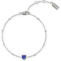 Radley Silver Plated Bobble Chain Saphire Heart Bracelet