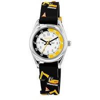 Tikkers Time Teacher 3D Digger Black Silicone Strap Watch