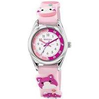 Tikkers 3D Cat Pink Silicone Strap Watch
