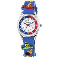 Tikkers 3D Racing Car Blue Silicone Strap Watch
