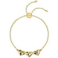 Radley 18Ct Gold Triple Hammered Heart Charm Bracelet