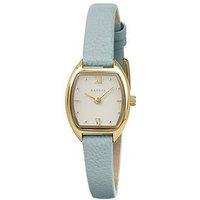 Radley Pale Gold Plated Tonneau Shaped Case Pistachio Leather Strap Watch