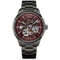 Rotary Men'S Greenwich Skeleton Automatic Gun Bracelet Claret Dial 100M