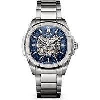 Rotary Men'S Skeleton Automatic Ss Bracelet Navy Dial 100M