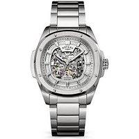 Rotary Men'S Skeleton Automatic Ss Bracelet Silver Dial 100M