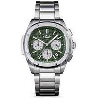 Rotary Men'S Ss Chronograph Bracelet Green Dial 100M