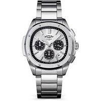 Rotary Men'S Ss Chronograph Bracelet Silver Dial 100M