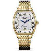 Rotary Men'S Automatic Gp Bracelet White Dial 50M