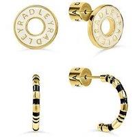 Radley 18Ct Gp Twinpack Salt Enamel Donut And Black Half Hoop Earrings