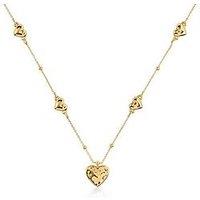 Radley Gold Multi Hammered Heart Charm Necklace