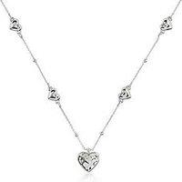 Radley Silver Multi Hammered Heart Charm Necklace