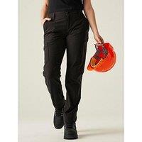 Regatta Womens Professional Workwear Pro Action Stretch Trousers- Black