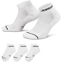 Jordan Nike Mens 3 Pack Ribbed Cuff Ankle Socks - White
