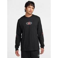 Jordan Nike Mons Jordan Sport Gfx Long Sleeve T-Shirt - Black