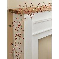 The Very Collection 6Ft Prelit Beaded Holly & Berry Garland