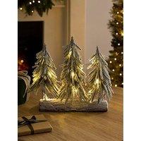 The Very Collection Prelit Snow Frosted Table Centre Christmas & Tree Trio