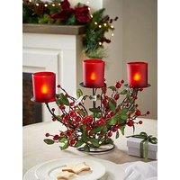 The Very Collection Mixed Berry Christmas Table Centre Candle Holder