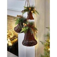 The Very Collection Hanging Bells With Foliage Christmas Decoration