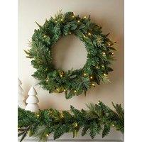 The Very Collection 76Cm Prelit Mixed Leaf Wreath