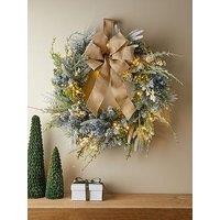 The Very Collection 60Cm Prelit Hessian Bow And Foliage Wreath