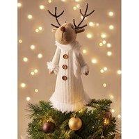 The Very Collection Knitted Reindeer & Christmas & Tree Topper