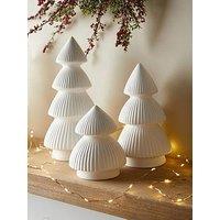 The Very Collection Set 3 Ceramic Tabletop Christmas & Trees - White