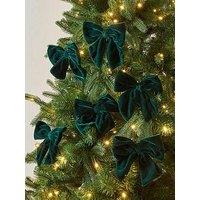 The Very Collection Set Of 6 Velvet Bows- Green
